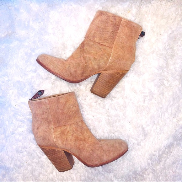 Rag & bone Camel Canvas Newbury Booties - Picture 4 of 11